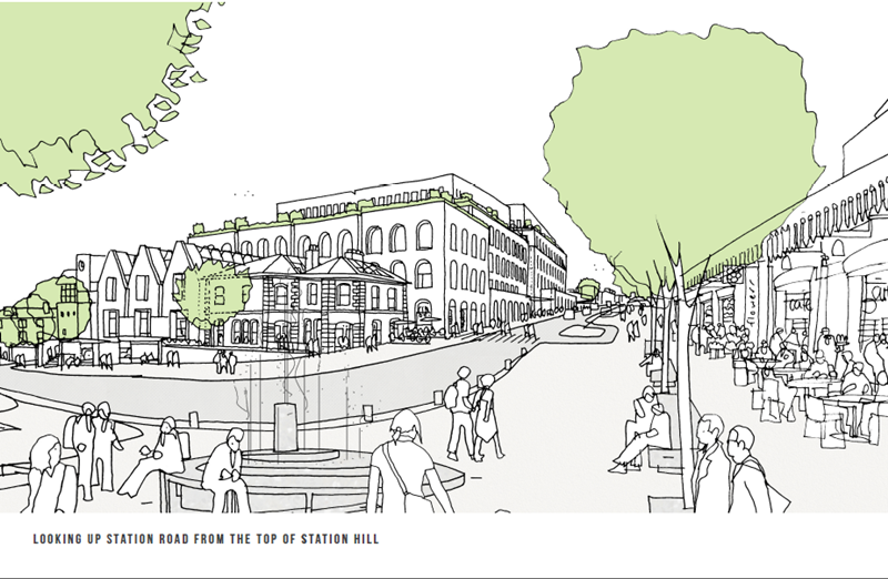 Station Approach sketch from Winchester Railway Station